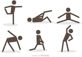 Work-out stok figuur iconen vector pack