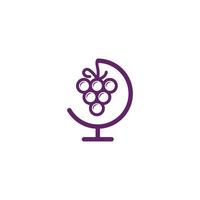 creatieve druiven pictogram logo ontwerpsjabloon vector
