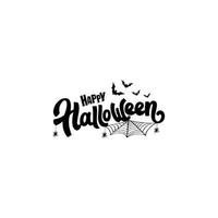 happy halloween vector belettering. vakantie belettering voor banner. happy halloween poster, wenskaart, uitnodiging voor feest.