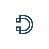 letter d logo technologie vector logo ontwerp.