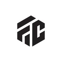 fc of cf beginletter logo ontwerp vector. vector