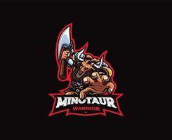 minotaur mascotte logo ontwerp vector