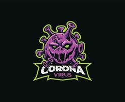 corona mascotte logo ontwerp vector