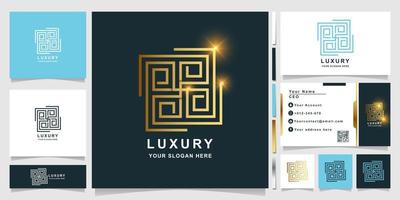 luxe ornament logo sjabloon met visitekaartje ontwerp. vector
