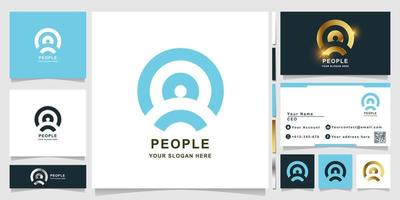 mensen of account logo sjabloon met visitekaartje ontwerp vector