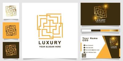 luxe ornament logo sjabloon met visitekaartje ontwerp. vector