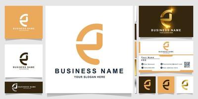 minimalistische elegante letter e monogram logo sjabloon met visitekaartje ontwerp vector