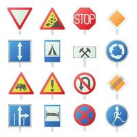 verkeersbord instellen pictogrammen vector