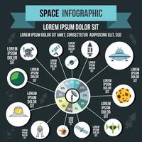 ruimte infographic elementen, vlakke stijl vector