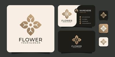 schoonheid creatieve gouden bloem luxe natuur logo voor spa yoga decoratie vector