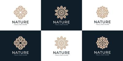 set van schoonheid natuur bloem logo symbool vector