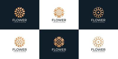 set van schoonheid luxe spa gezondheid bloem logo vector voor decoratie