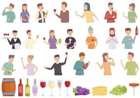 sommelier partij pictogrammen instellen cartoon vector. hand champagne vector