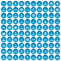 100 headhunter iconen set blauw vector