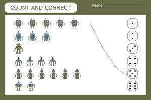tel en verbind het aantal robots en het aantal vector