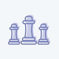 icoon schaken. geschikt voor onderwijs symbool. tweekleurige stijl. eenvoudig ontwerp bewerkbaar. ontwerp sjabloon vector. eenvoudige illustratie vector