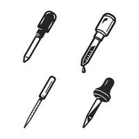 pipet iconen set, eenvoudige stijl vector