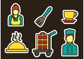 Hotel Service Sticker Pictogrammen Vector