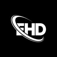 ehd-logo. eh brief. ehd brief logo ontwerp. initialen ehd-logo gekoppeld aan cirkel en monogram-logo in hoofdletters. ehd typografie voor technologie, zaken en onroerend goed merk. vector