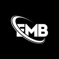 embleem. emb brief. emb brief logo ontwerp. initialen emb logo gekoppeld aan cirkel en hoofdletter monogram logo. emb typografie voor technologie, zaken en onroerend goed merk. vector