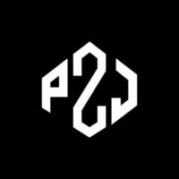 pzj letter logo-ontwerp met veelhoekvorm. pzj veelhoek en kubusvorm logo-ontwerp. pzj zeshoek vector logo sjabloon witte en zwarte kleuren. pzj-monogram, bedrijfs- en onroerendgoedlogo.