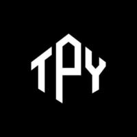 tpy letter logo-ontwerp met veelhoekvorm. tpy veelhoek en kubusvorm logo-ontwerp. tpy zeshoek vector logo sjabloon witte en zwarte kleuren. tpy monogram, bedrijfs- en onroerend goed logo.