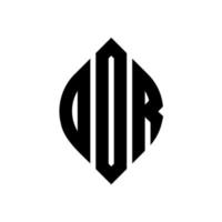 oor cirkel letter logo ontwerp met cirkel en ellipsvorm. ellipsletters met typografische stijl. de drie initialen vormen een cirkellogo. oor cirkel embleem abstracte monogram brief mark vector. vector