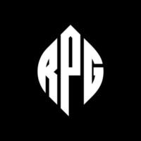 rpg cirkel letter logo ontwerp met cirkel en ellipsvorm. rpg ellipsletters met typografische stijl. de drie initialen vormen een cirkellogo. rpg cirkel embleem abstracte monogram brief mark vector. vector