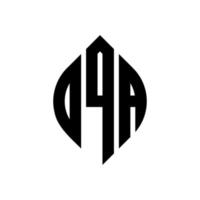 oqa cirkel letter logo-ontwerp met cirkel en ellipsvorm. oqa ellipsletters met typografische stijl. de drie initialen vormen een cirkellogo. oqa cirkel embleem abstracte monogram brief mark vector. vector