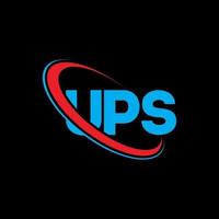 ups-logo. ups brief. ups brief logo ontwerp. initialen ups logo gekoppeld aan cirkel en hoofdletter monogram logo. ups typografie voor technologie, business en onroerend goed merk. vector