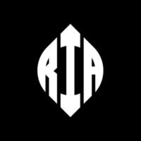 ria cirkel letter logo ontwerp met cirkel en ellipsvorm. ria-ellipsletters met typografische stijl. de drie initialen vormen een cirkellogo. ria cirkel embleem abstracte monogram brief mark vector. vector