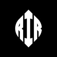 rir cirkel letter logo-ontwerp met cirkel en ellipsvorm. rir ellips letters met typografische stijl. de drie initialen vormen een cirkellogo. rir cirkel embleem abstracte monogram brief mark vector. vector