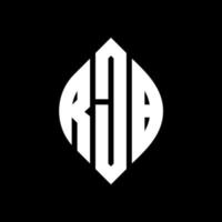 rjb cirkel letter logo-ontwerp met cirkel en ellipsvorm. rjb ellipsletters met typografische stijl. de drie initialen vormen een cirkellogo. rjb cirkel embleem abstracte monogram brief mark vector. vector