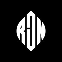 rjn cirkel letter logo ontwerp met cirkel en ellipsvorm. rjn ellipsletters met typografische stijl. de drie initialen vormen een cirkellogo. rjn cirkel embleem abstracte monogram brief mark vector. vector