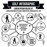 golf infographic, eenvoudige stijl vector