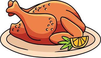 Thanksgiving diner kalkoen maaltijd cartoon clipart vector