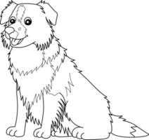 border collie hond geïsoleerd kleurplaat voor kinderen vector