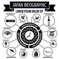 japan infographic elementen, eenvoudige stijl vector