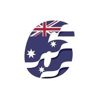 Australische numerieke vlag 6 vector