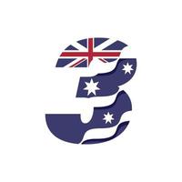 Australische numerieke vlag 3 vector