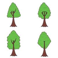 verzameling bomen illustraties vector