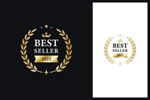 luxe gouden bestseller badge medailles logo ontwerp vector