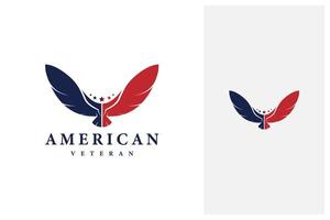 patriottische Amerikaanse adelaar logo ontwerp vector