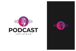 creatieve podcast logo ontwerp vector