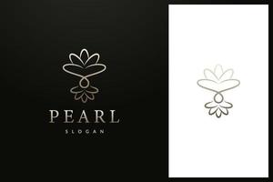 parel schelp en kroon, sieraden logo ontwerp vector