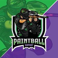 vintage kleurrijk paintball club mascotte logo vector