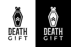 kist cadeau, cadeaus voor de doden, happy halloween party logo ontwerp vector