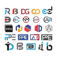 24 icon letter logo-ontwerpbundel vector