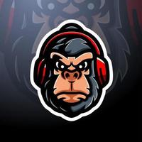 gorilla hoofd mascotte ontwerp vector