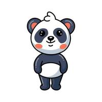 schattige kleine panda cartoon staand vector